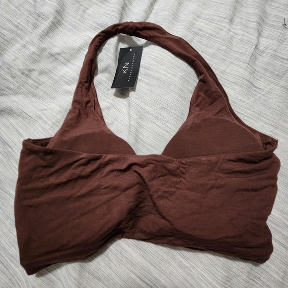 Halter Brami Ultra Crop Top XL BROWN - Picture 6 of 6